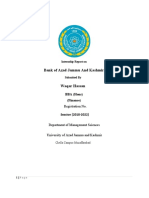 Internship Report on Bank of Azad Kashmir