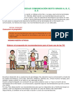 Actividad de Aprendizaje Comunicación Sexto Grado A, B, C, D, E