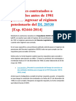 Profesores Contratados o Nombrados Antes de 1981 Pueden Ingresar Al Régimen Pensionario Del