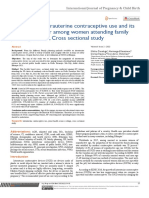 Magnitude of Intrauterine Contraceptive Use and Its Associated Factor Among Women Attending Family Planning Service, Cross Sectional Study