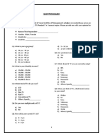 Questionnaire - Consumer Behavior