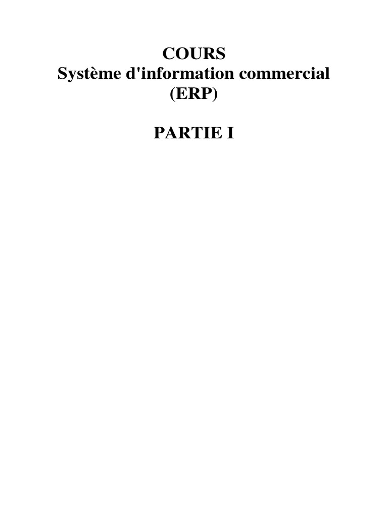 Comprendre les ERP et leurs enjeux | PDF | Progiciel de gestion intégré ...