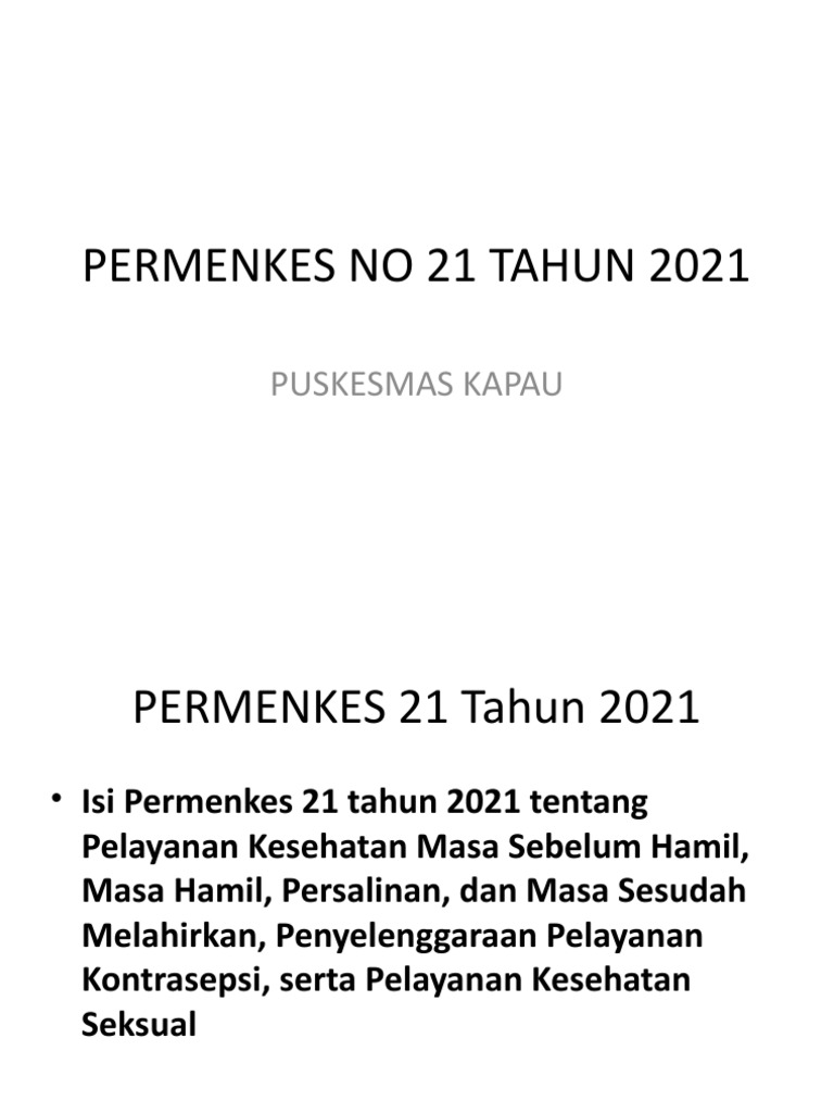 Permenkes No 21 Tahun 2021 | PDF
