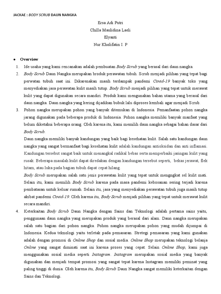 Body Scrub Daun Nangka | PDF