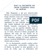 3. TOMAD LA DECISIÓN DE CONSAGRAR VUESTRA VIDA AL SEÑOR