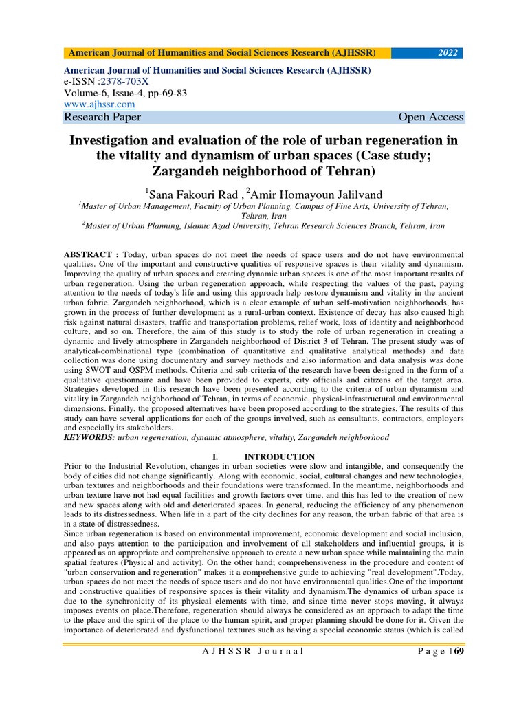 Urban Regeneration in Tehran's Zargandeh | PDF | Urban Renewal ...