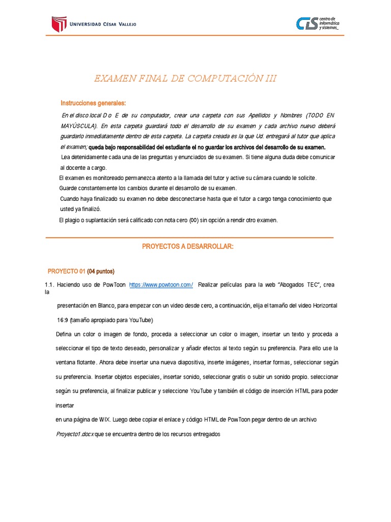 Examen Final - C3 | PDF | Facebook | Hipervínculo