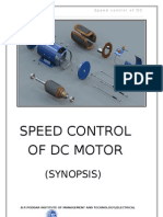 Speed Control of DC Motor: (Synopsis)