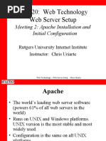 ITI-520: Web Technology Web Server Setup: Meeting 2: Apache Installation and Initial Configuration