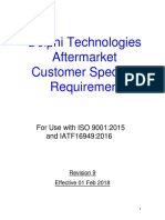 Delphi Technologies Aftermarket Customer Specific Requirements