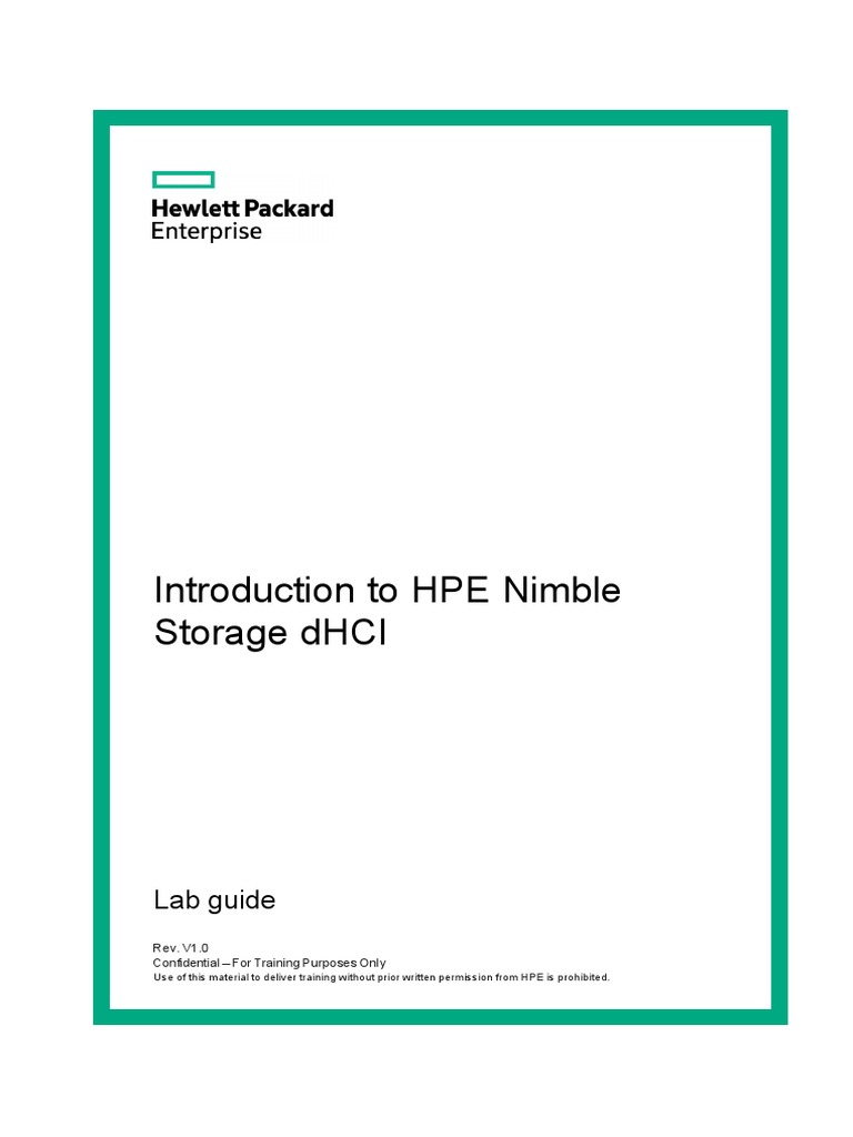 Introduction To HPE Nimble Storage DHCI Rev1.41 PDF Computer