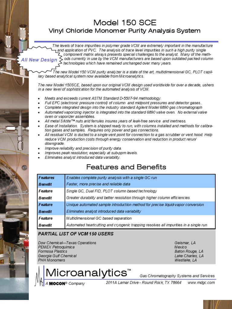 VCM Purity Analysis PDF Gas Chromatography Chromatography
