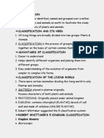 Notes On Classification of Plants and Animals