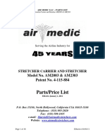 Parts/Price List: Model No. AM2003 & AM2303 Patent No. 4-115-884