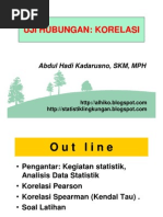 Download Statistik Lingk- Slide Ix - Uji Korelasi Spearman Dan Pearson by Abdul Hadi Kadarusno SN57351189 doc pdf
