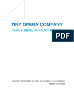 Tiny Opera Company: Task 1: Develop Policy Report