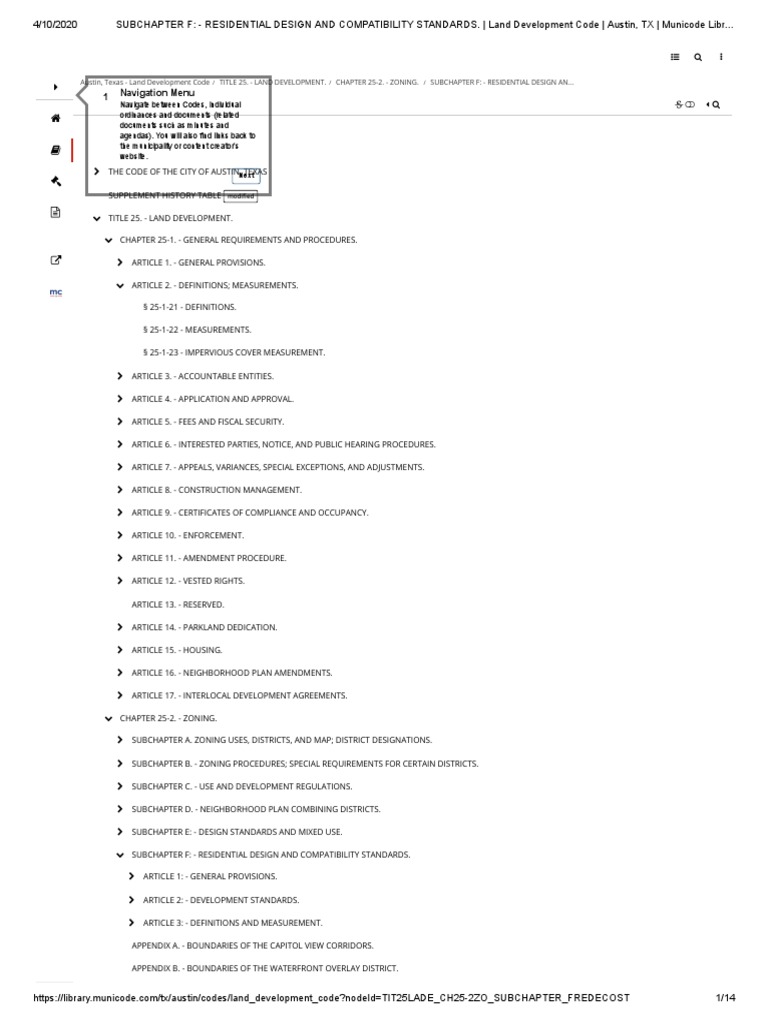 SUBCHAPTER F RESIDENTIAL DESIGN AND COMPATIBILITY STANDARDS Land