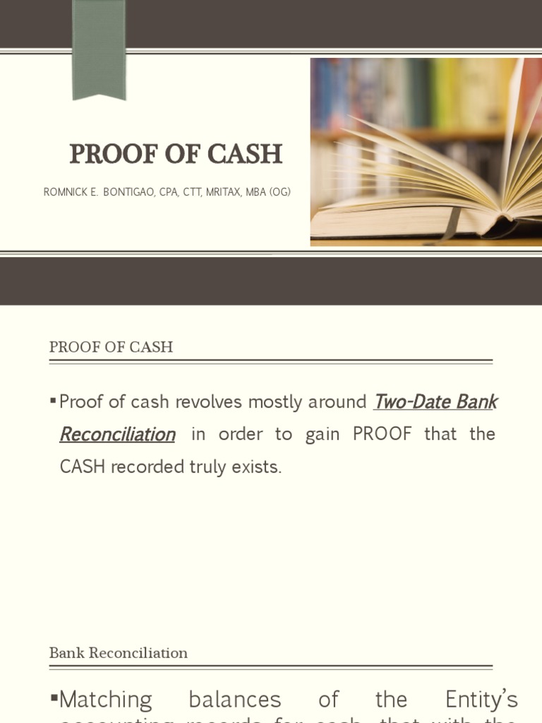 Proof of Cash | PDF