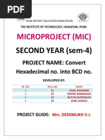 Microproject (Mic) : SECOND YEAR (Sem-4)