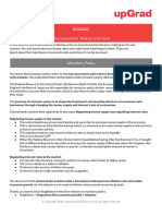 Macroeconomic Policies and Tools Summary Doc