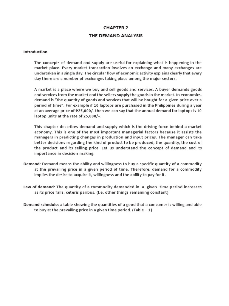 Chapter 2-The Demand Analysis | PDF | Demand | Price Elasticity Of Demand