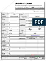 CS Form No. 212 Revised Personal Data Sheet - New