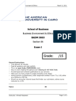 BADM 3003 Business Environment and Ethics Exam I Spring 2021 Sec 06