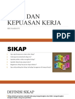 Sikap Dan Kepuasan Kerja: Sri Rahayu