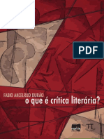 Teoria Literária 3 O Que É Crítica Literária Fabio Akcelrud Durao