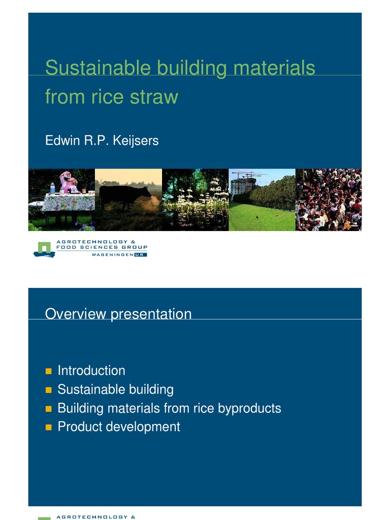Sustainable Building Materials From Rice Straw: Edwin R.P. Keijsers ...
