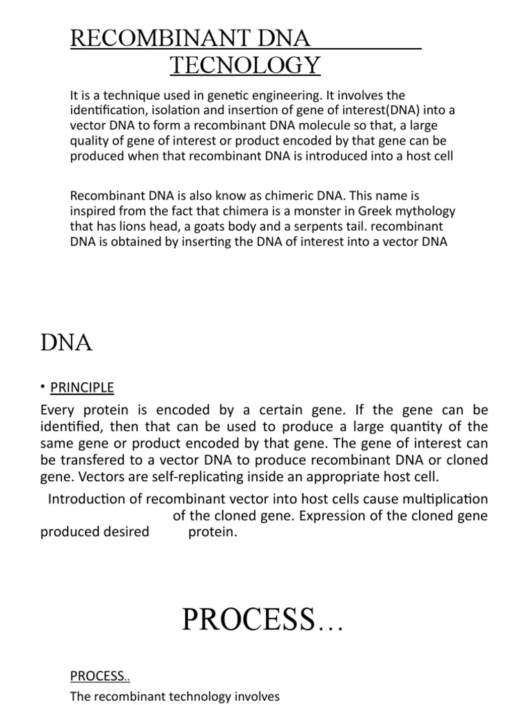 Understanding Recombinant DNA Technology | PDF | Science & Mathematics