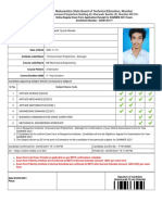 Exam Form Application of Candidate For