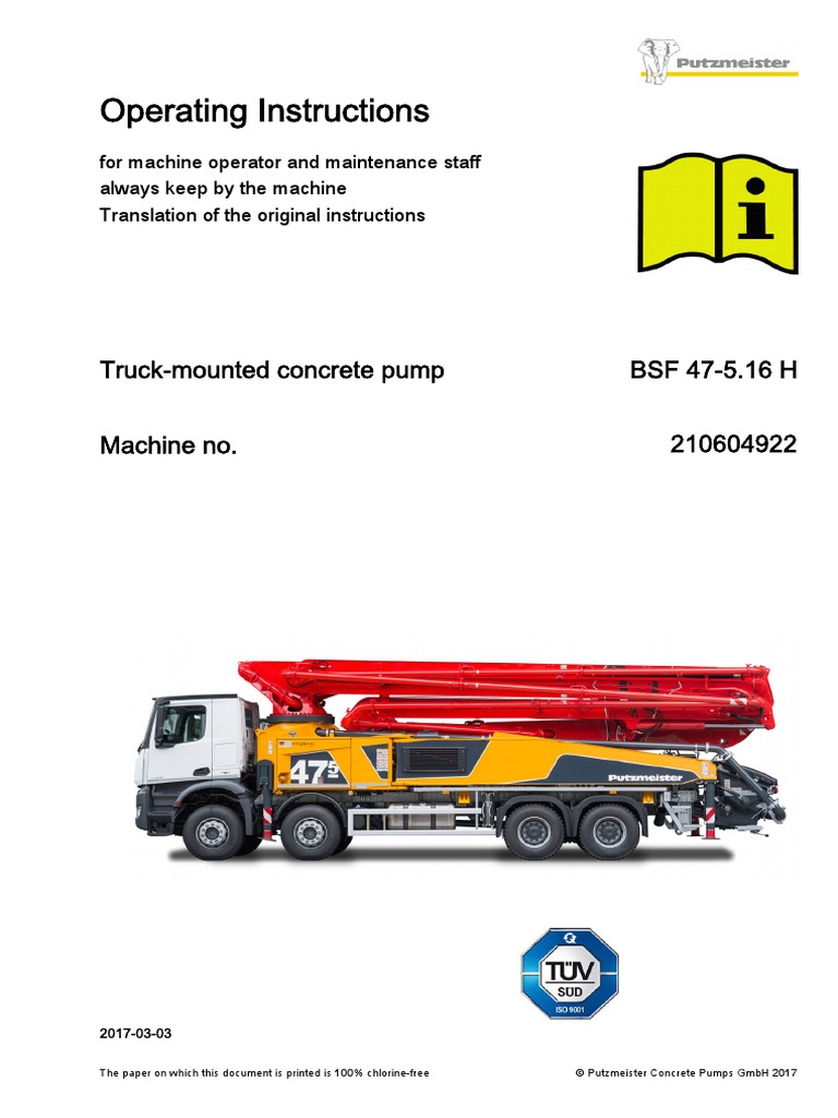 Pump Truck Operator Manual PDF High Voltage Mechanical Engineering