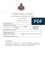 UNIVERSIDADE POLITÉCNICA - Plano Analitico Mecânica Aplicada II