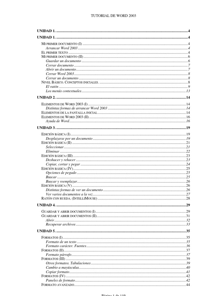 Tutorial Word 2003 | PDF | Point and Click | Ventana (informática)