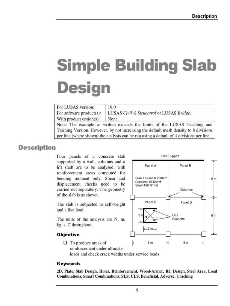 Simple Building Slab Design | PDF | Cartesian Coordinate System