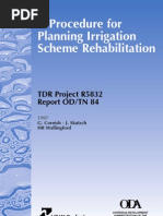 A Procedure For Planning Irrigation Scheme Rehabilitation: TDR Project R5832 Report OD/TN 84