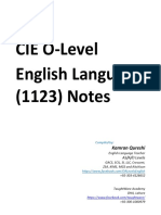 Kq's O-Level English Language Notes - Course 1123-Yr 2021