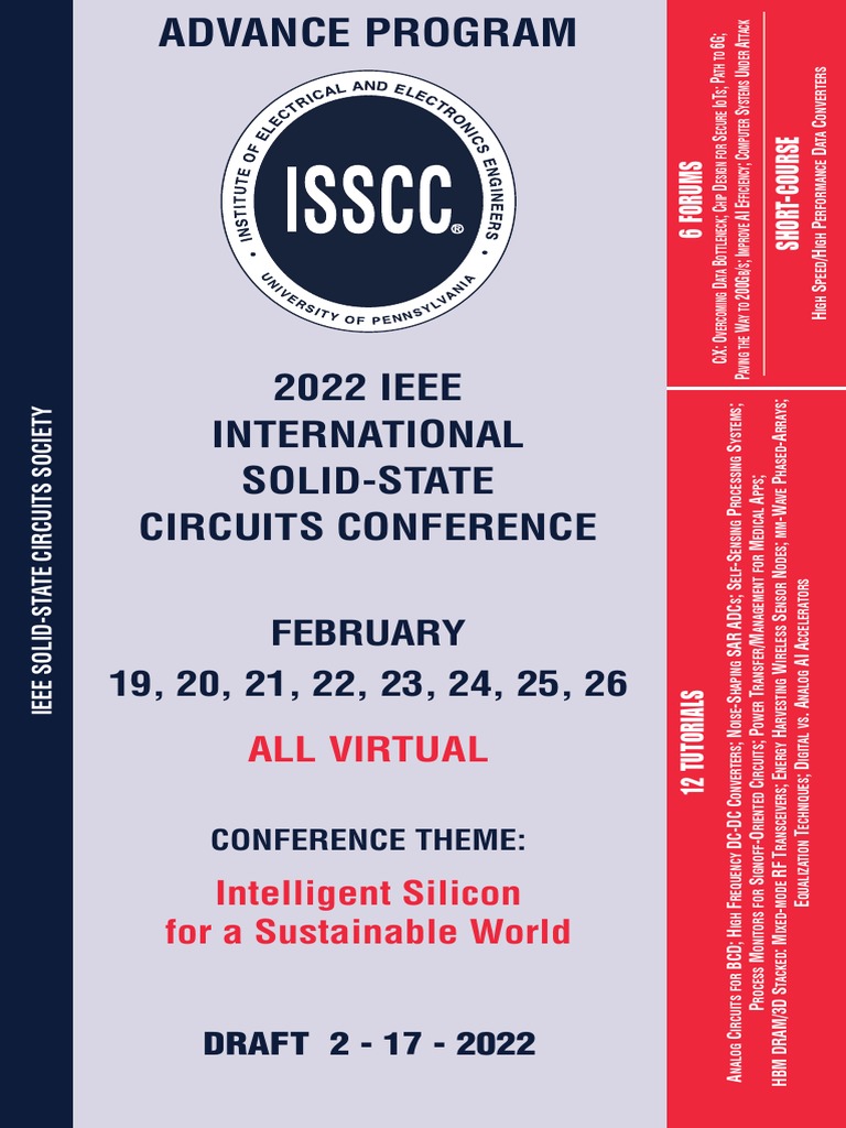 ISSCC2022 Advance Program PDF Wireless Sensor Network Electronic Circuits