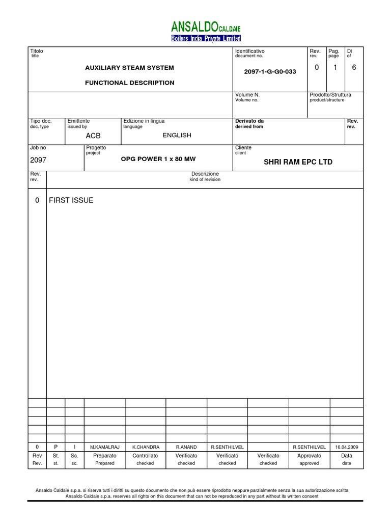 Auxiliary Steam System Overview | PDF | Steam | Valve