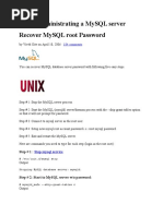 Administrating A MySQL Server