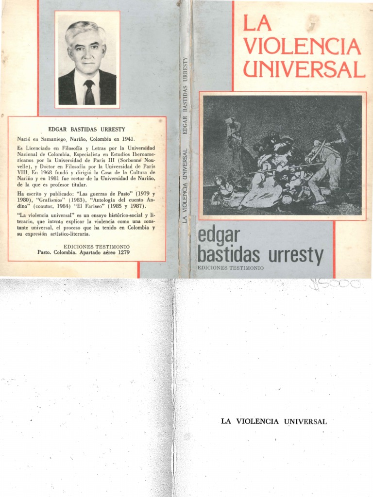 La Violencia Universal Edgar Bastidas Urresty 1990 Pdf Prometeo Violencia