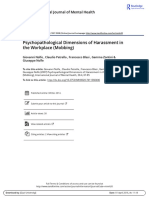 Psychopathological Dimensions of Harassment in The Workplace (Mobbing)