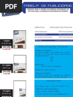 Tabela de Publicidade da Revista Visão Jovem