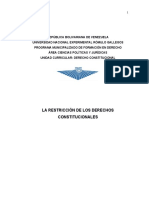 01 - Derecho Constitucional - Tema 21 - La Restriccion de Los Derecho Constitucionales