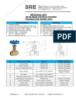 ARTICULO: 2221 Válvula de Aguja Extremos Roscados: Threaded Ends Needle Valve