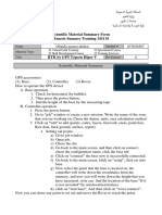 Scientific Material Summary Form Remote Summer Training 1441 H