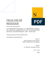 Habilidades blandas y desempeño administrativo municipal