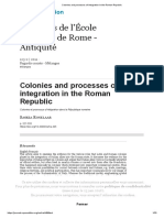 Colonies and Processes of Integration in The Roman Republic