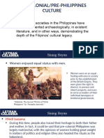 Pre-Colonial Philippine Culture: A Legacy of Gender Equality and Self-Sufficiency